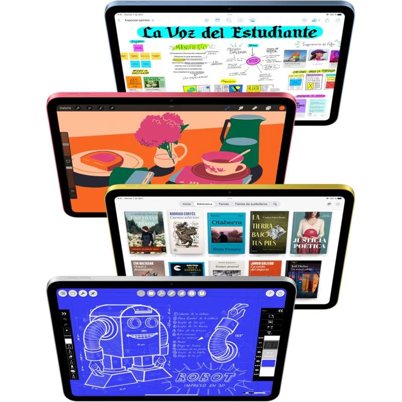 Apple iPad 2025 11" 256GB WiFi iPadOS 18 Plata/Amarillo/Azul y Rosa