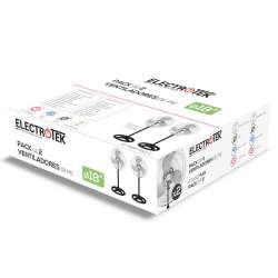 Ventilador de pie 18", 80W- Pack de 2 unidades. ELECTROTEK ET-F18SF