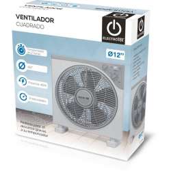 Ventilador Cuadrado 12" Box Fan, 3velocidades, potencia 40W. ELECTROTEK ET-F12BX