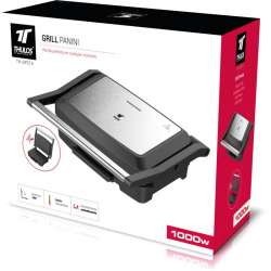 Grill Panini revestimiento antiadherente, 1000W, apertura 105º. THULOS TH-GP214