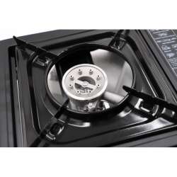 Cocina portátil dual, funciona con cartucho de gas o botella de gas externa. THULOS TH-GS019