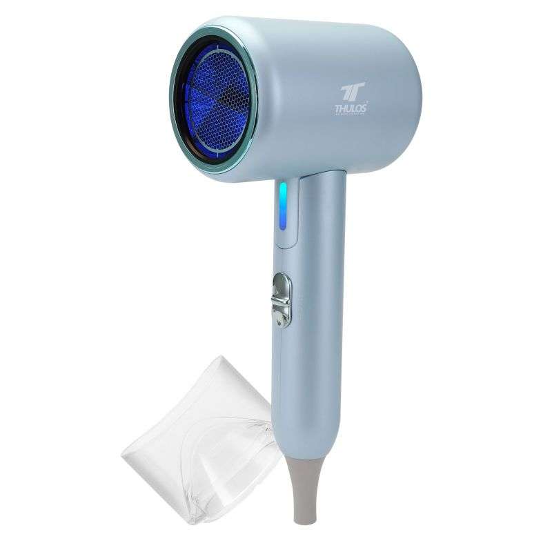 Secador de pelo, tecnología iónica, 1800W, mango plegable ideal para viajes