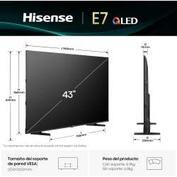 TV Hisense 43E7Q (2025) 43" QLED UHD 4K