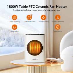 Calefactor Cerámico Aigostar 1800W, 2 Velocidades, Oscilación