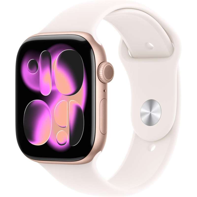 Apple Watch Series 11 GPS + Celular 46mm Aluminio Oro Rosa con Correa Deportiva Rosa Claro M/L