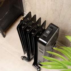 Cecotec Radiador Eléctrico de Aceite ReadyWarm 5000 Space Black. 5 Módulos, Bajo Consumo, 1000 W