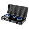 Cocina de gas portátil, 3 quemadores, ligera, compacta y fácil de usar