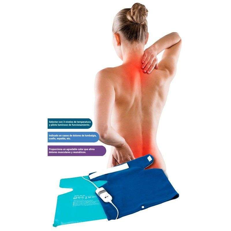 Almohadilla de cuello y espalda 40x38 cm. 3 temperaturas, 60W