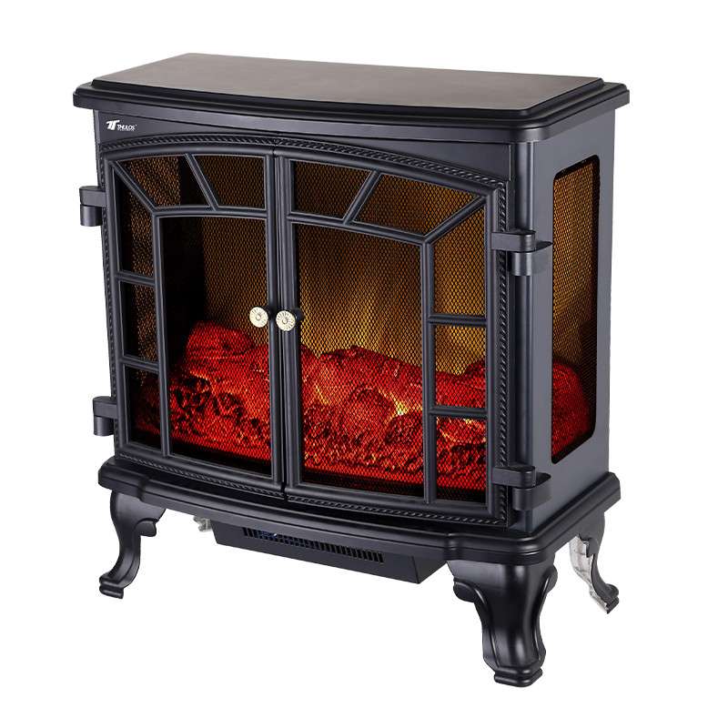 Chimenea eléctrica con efecto llama y leña decorativa 2000W