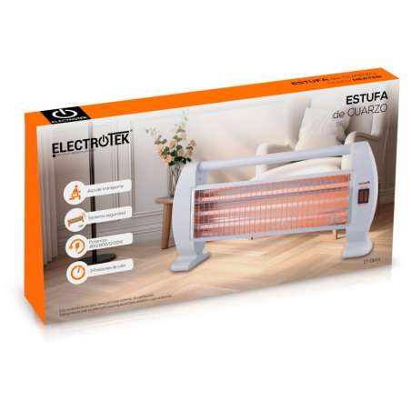 Estufa de cuarzo, 3 ajustes de temperatura, 400W / 800W / 1200W