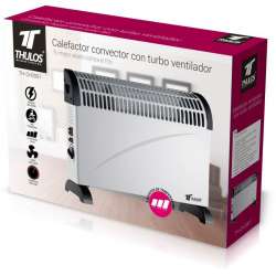 Calefactor convector con turbo ventilador, 3 ajustes de temperatura  750W / 1250W / 2000W.