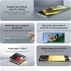 Xiaomi POCO M8 8GB/ 256GB/ 6.77"/ 5G Plata, Negro o Azul