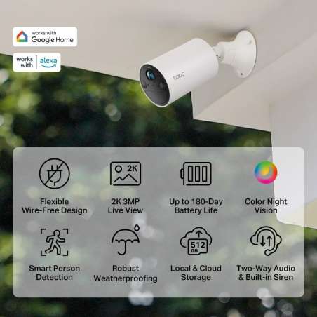 Cámara de Seguridad IP TP-Link Tapo TC82  WiFi 2K 3Mp 3.17mm Exterior IP65