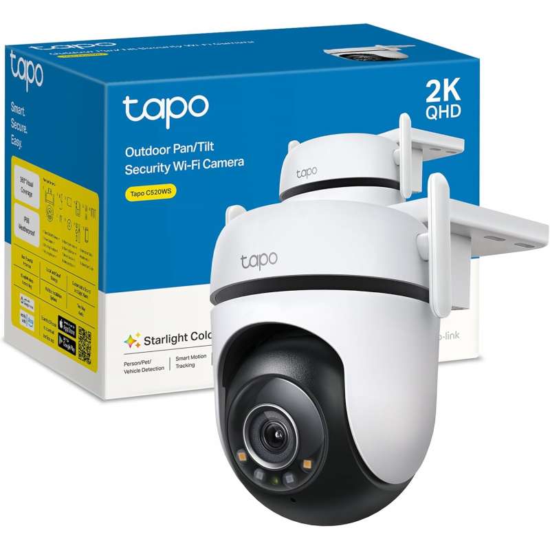 Cámara de Seguridad IP TP-Link Tapo Wifi 4MP 3.18mm Exterior IP66 - TAPO C520WS