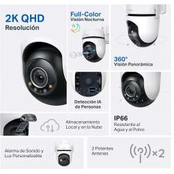 Cámara de Seguridad IP TP-Link Tapo Wifi 4MP 3.18mm Exterior IP66 - TAPO C520WS