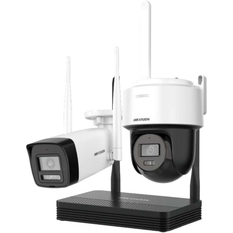 Kit de Videovigilancia Hikvision Cámara 4MP + Cámara PT 4MP + NVR IP 4 Canales 6MP 2.8mm