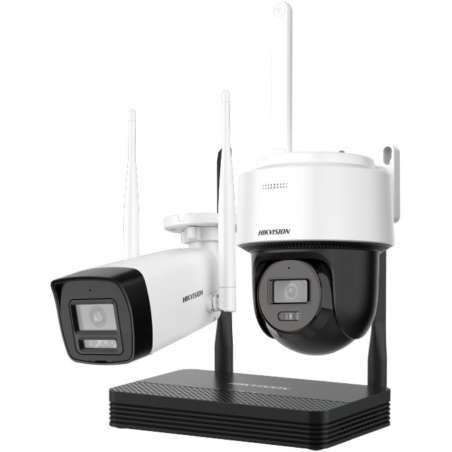 Kit de Videovigilancia Hikvision Cámara 4MP + Cámara PT 4MP + NVR IP 4 Canales 6MP 2.8mm