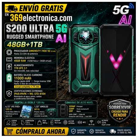 Doogee S200 Ultra 5G 48GB/1TB Verde